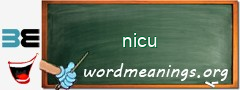 WordMeaning blackboard for nicu